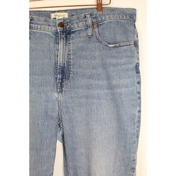 Madewell Perfect Vintage Crop Raw Hem High Rise Medium Wash Jeans Size 33 - Picture 4 of 10